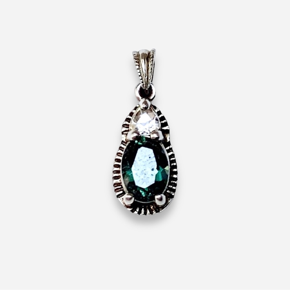 🌸Pendant🌸 925 sterling silver pendant Vintage RJ sapphire & topaz